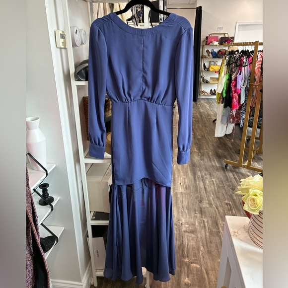 Nasty Gal dramarama Blue Long Sleeve high low Dress size XS - Picture 7 of 7